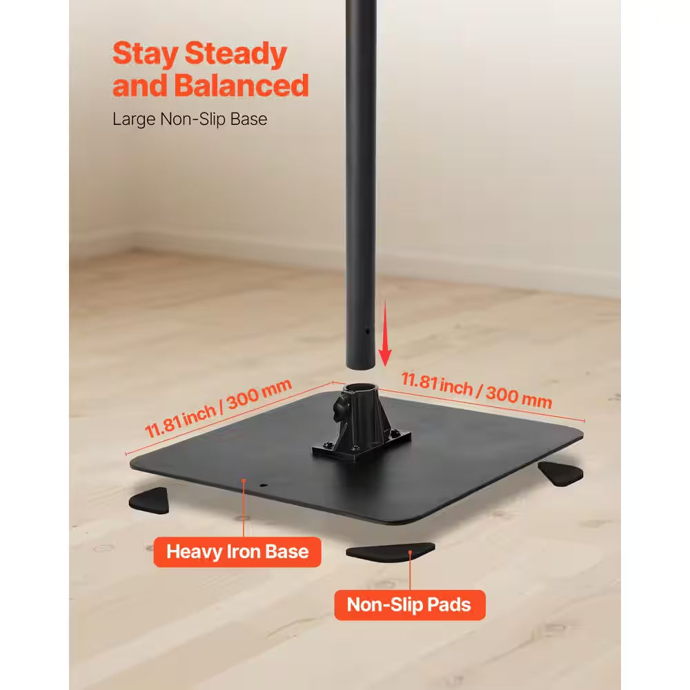 Projector Stand, Adjustable Height 30.3 In.-63.4 In., Projector Mount with Tray for Outdoor Movies, Home, Black